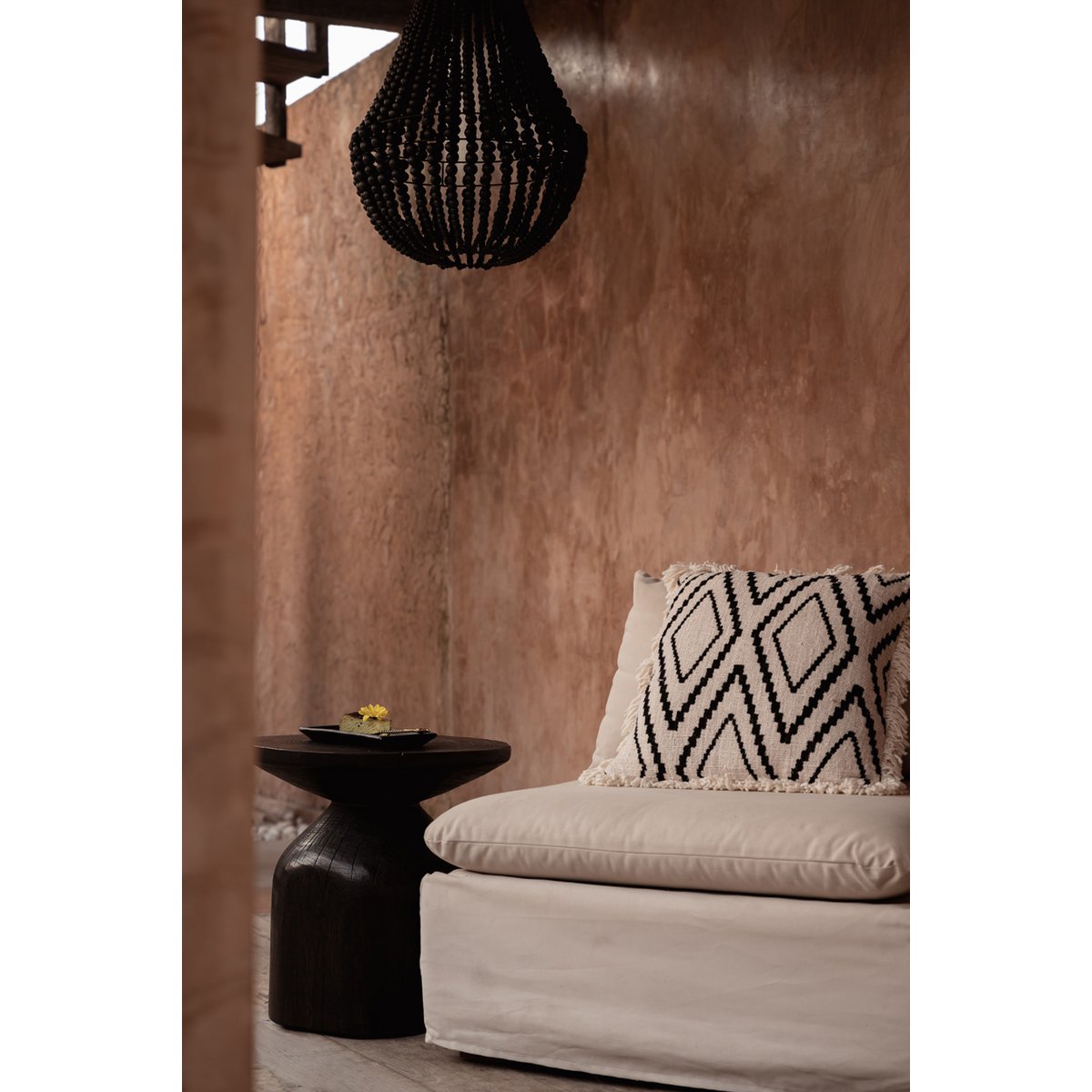 Table d’appoint tambour Drumline – Noyer foncé | Bazar Bizar