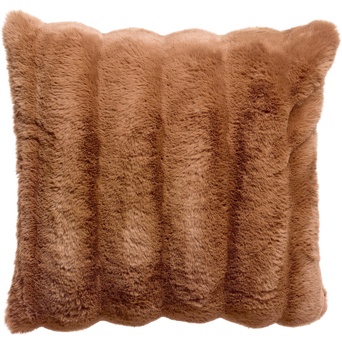 Coussin Astrid Moka en fausse fourrure 45 × 45 cm