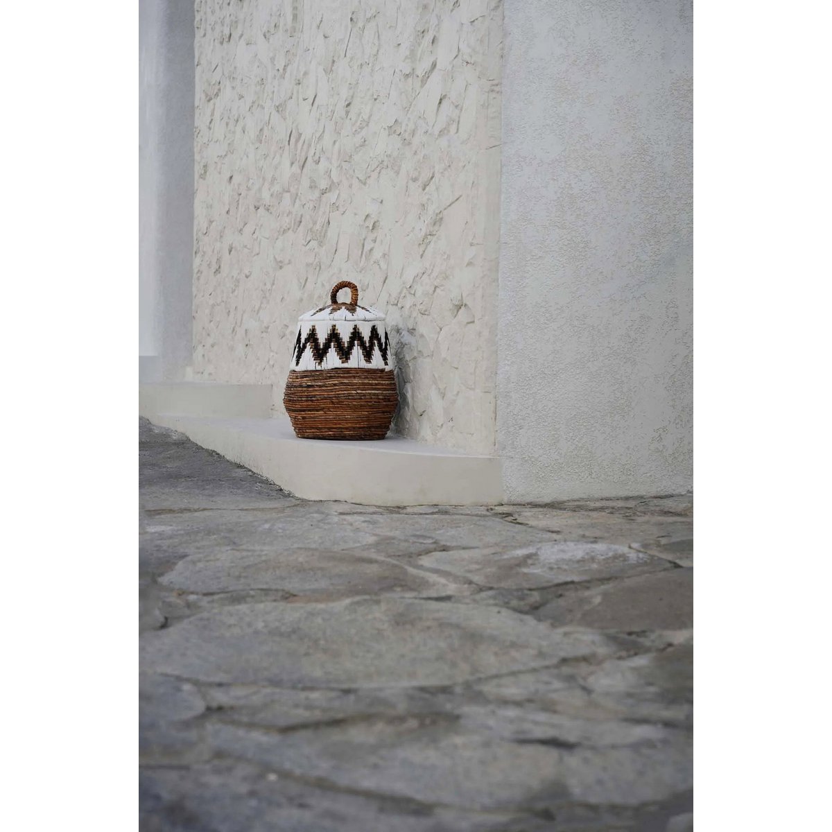 Panier en feuille de palmier The Little Bay – Blanc naturel – Taille S | Bazar Bizar
