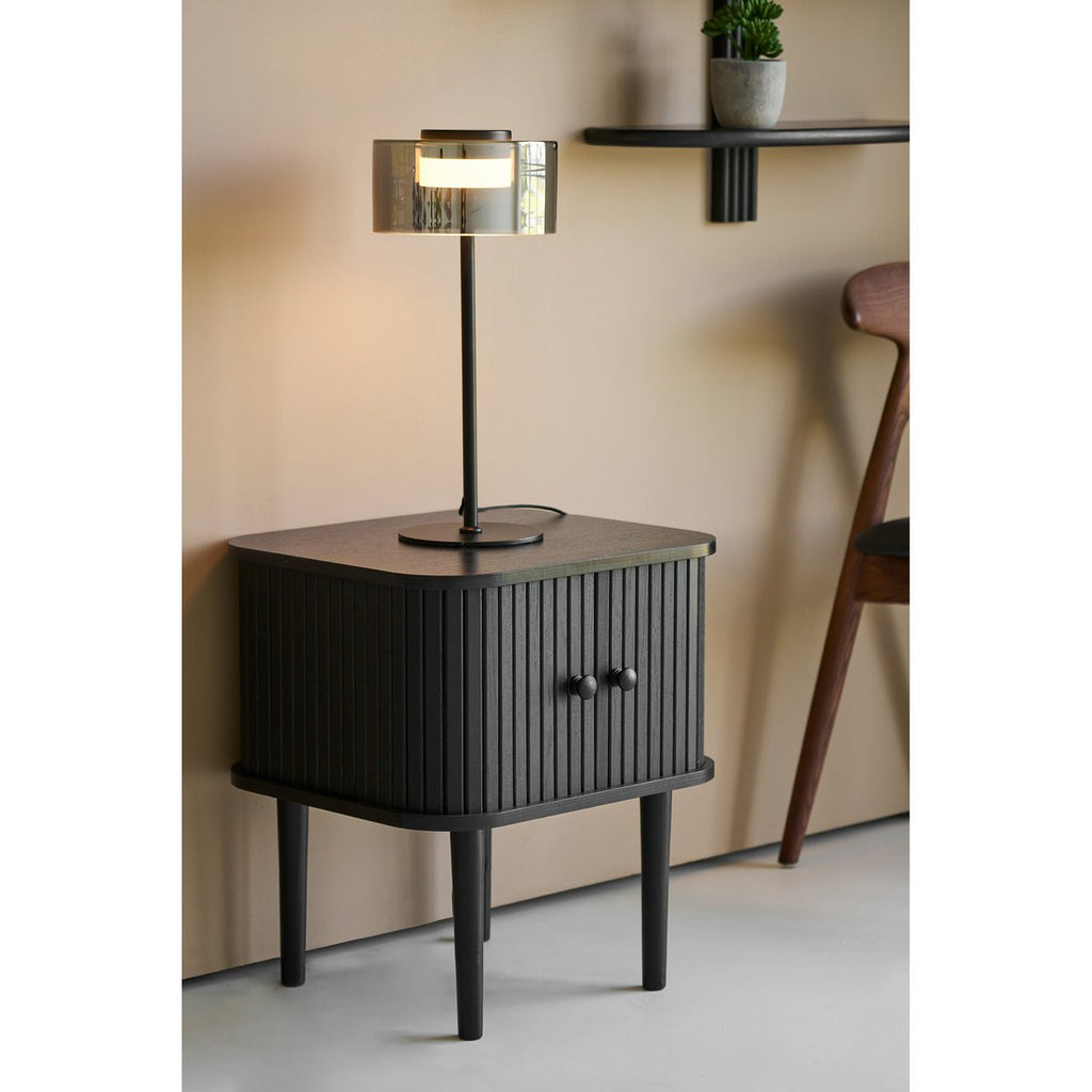 Table d’appoint Nikko noire – 2 portes – 45 × 40 × 50,5 cm