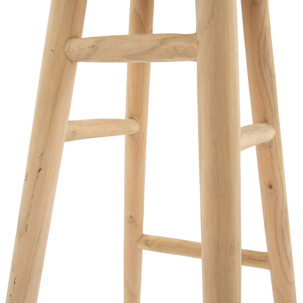Tabouret de bar en bois de teck Kedut – Naturel – 75cm | Bazar Bizar