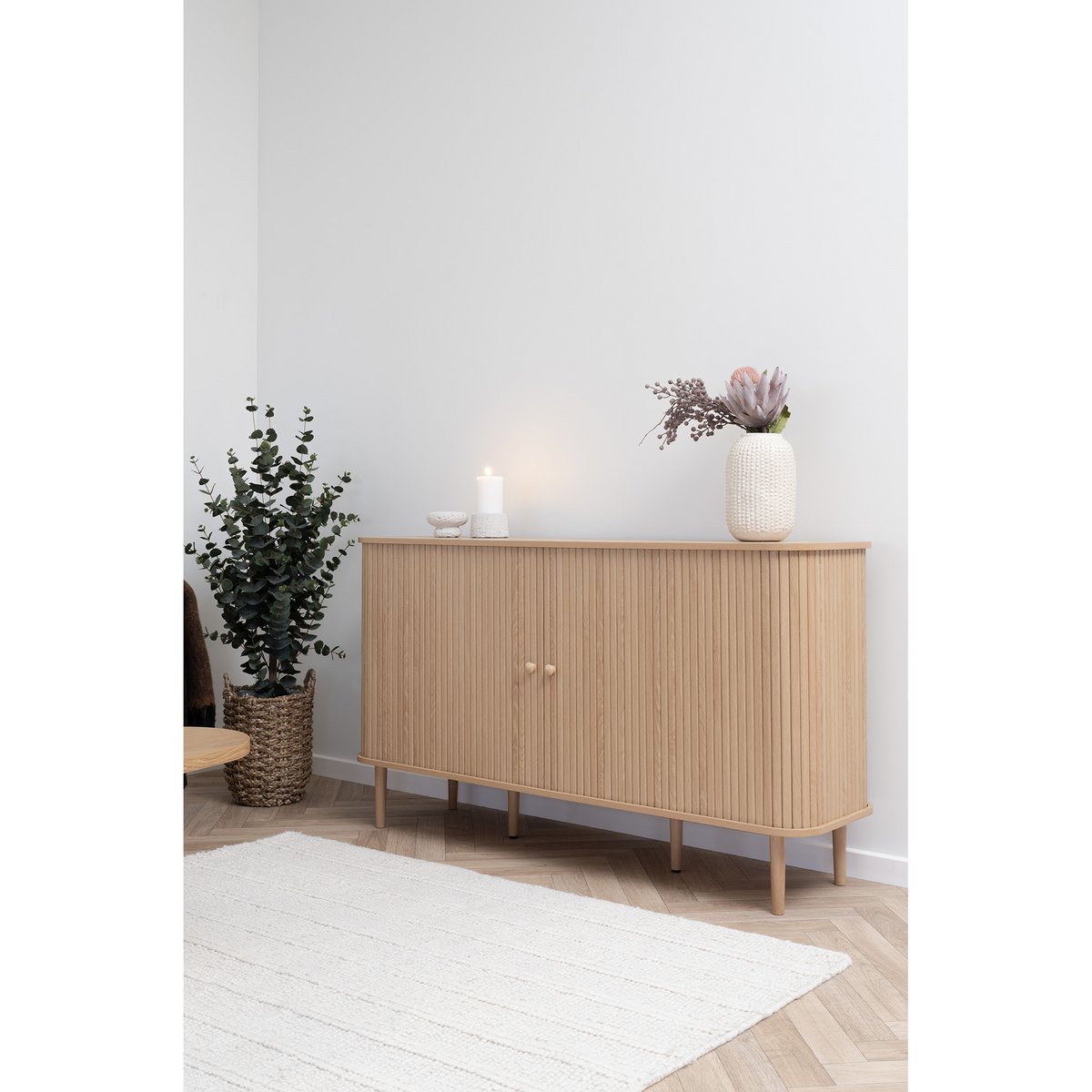 Buffet Nikko - MDF & Pin Naturel, 140x40x79 cm