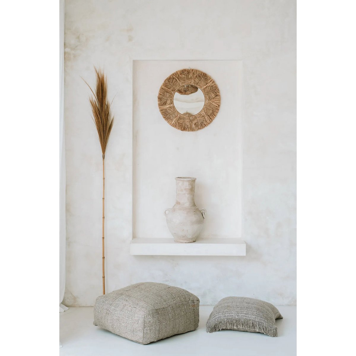 Housse de coussin en coton Oh My Gee – Beige – 60×60cm | Bazar Bizar