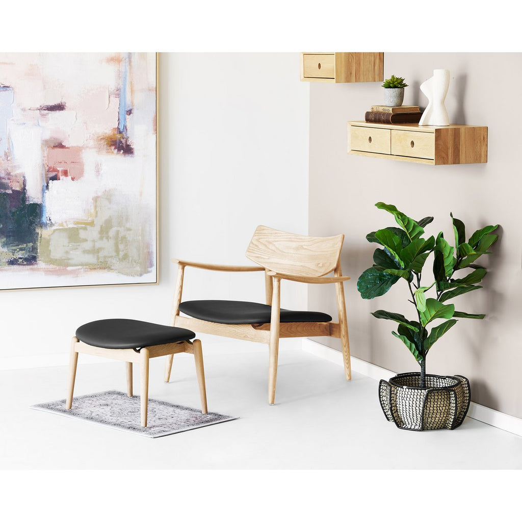 Commode murale Luzern en chêne laqué – 2 tiroirs – 80 × 25 × 15 cm