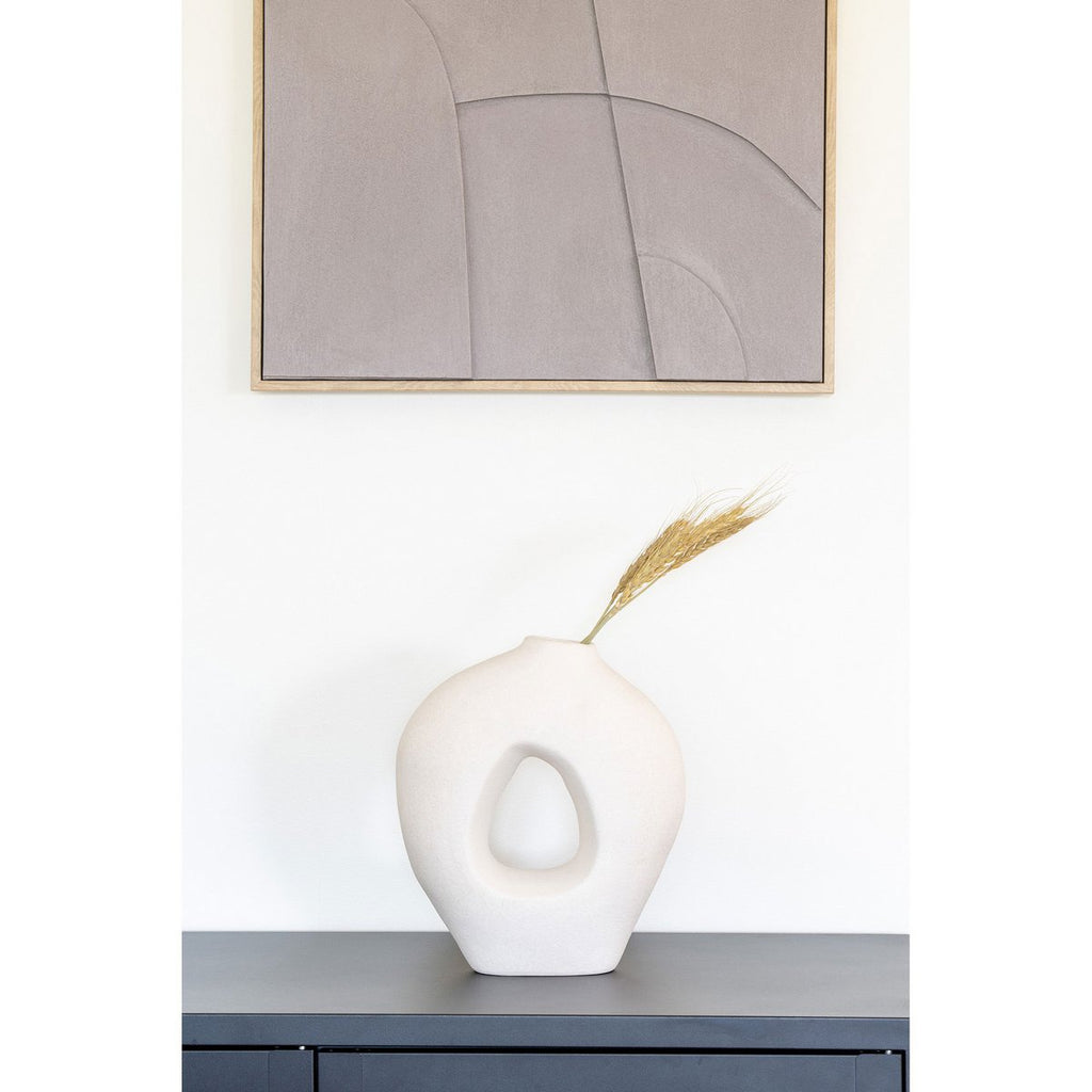 Vase - Céramique Blanc, 24x10,5x27,8 cm