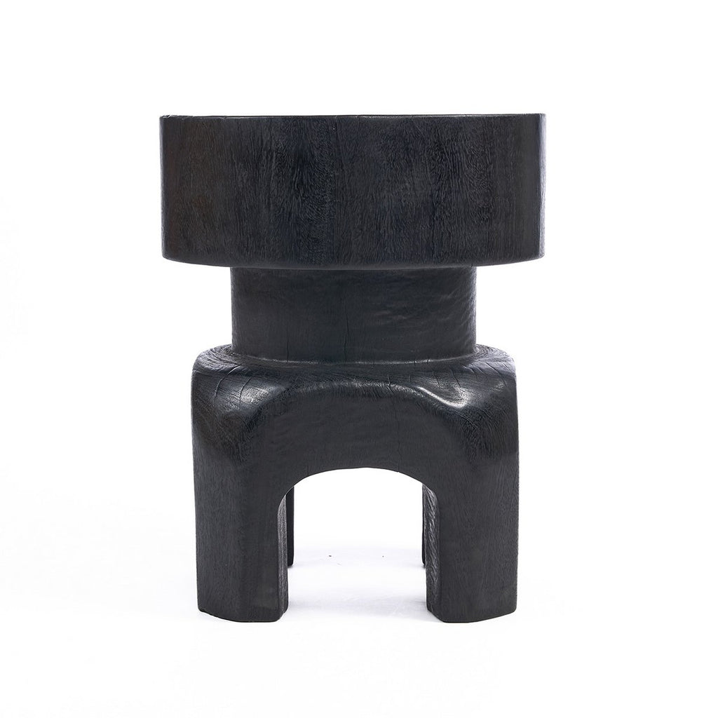 Tabouret en bois massif Squat Spot – Noir | Bazar Bizar