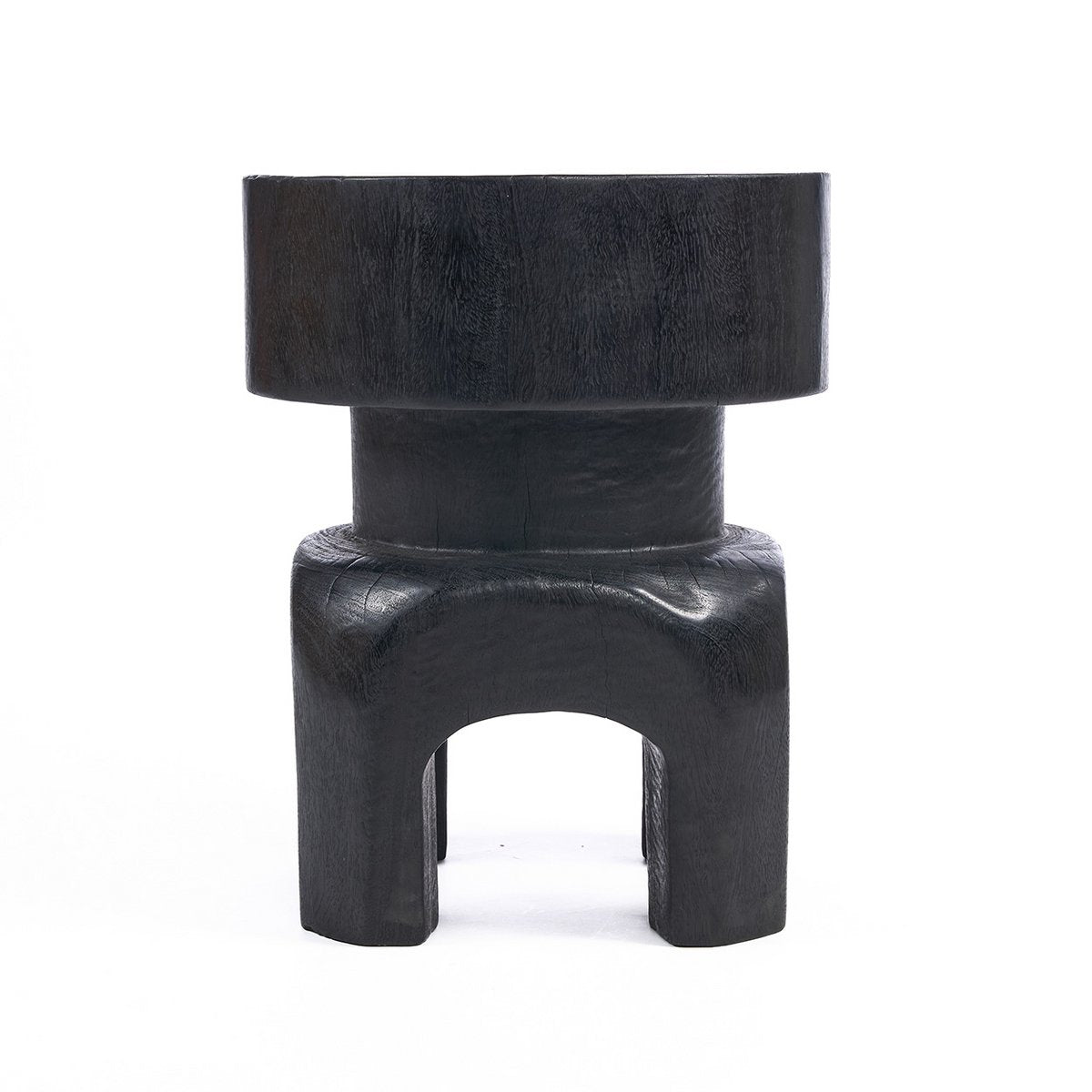 Tabouret en bois massif Squat Spot – Noir | Bazar Bizar