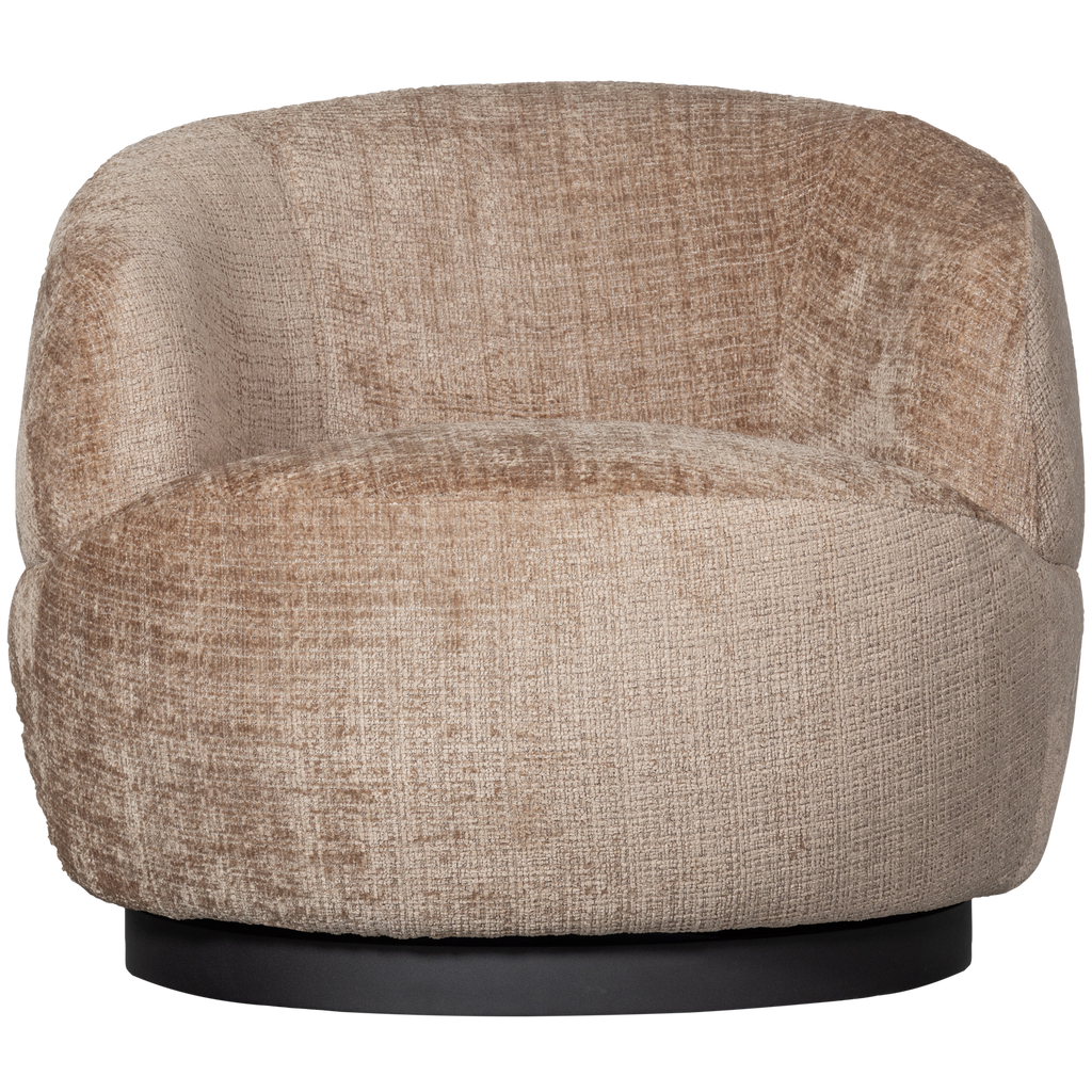 WOOLLY FAUTEUIL PIVOTANT CHENILLE SABLE