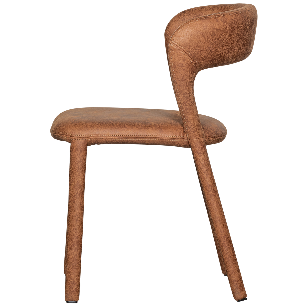 NOBLE CHAISE DE SALLE A MANGER ASPECT CUIR COGNAC