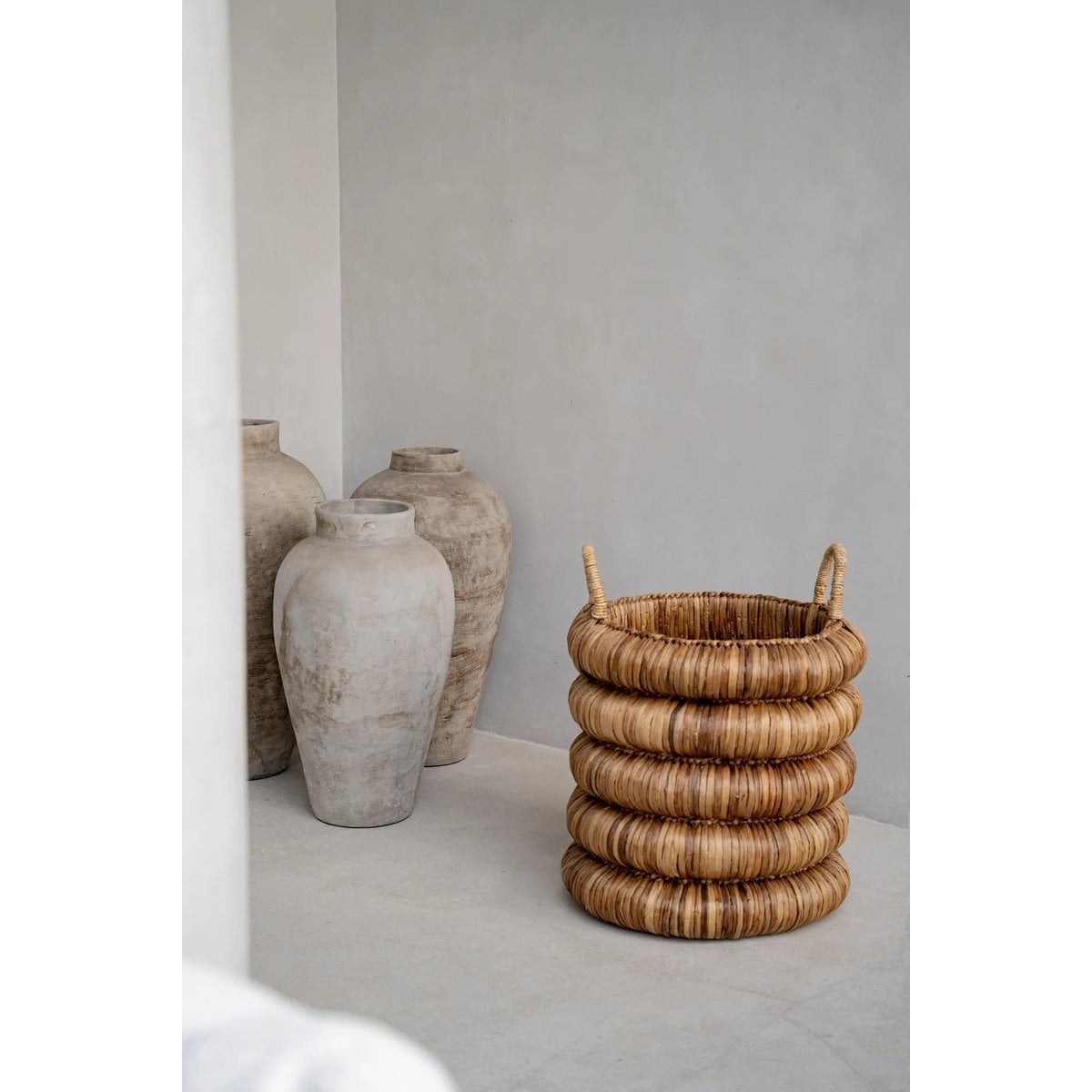 Grand panier en jacinthe d’eau Chunky – Naturel – ×54cm | Bazar Bizar