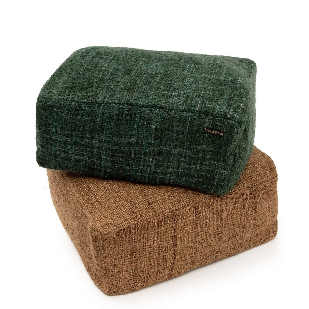 Pouf en coton Oh My Gee – Vert Forêt | Bazar Bizar