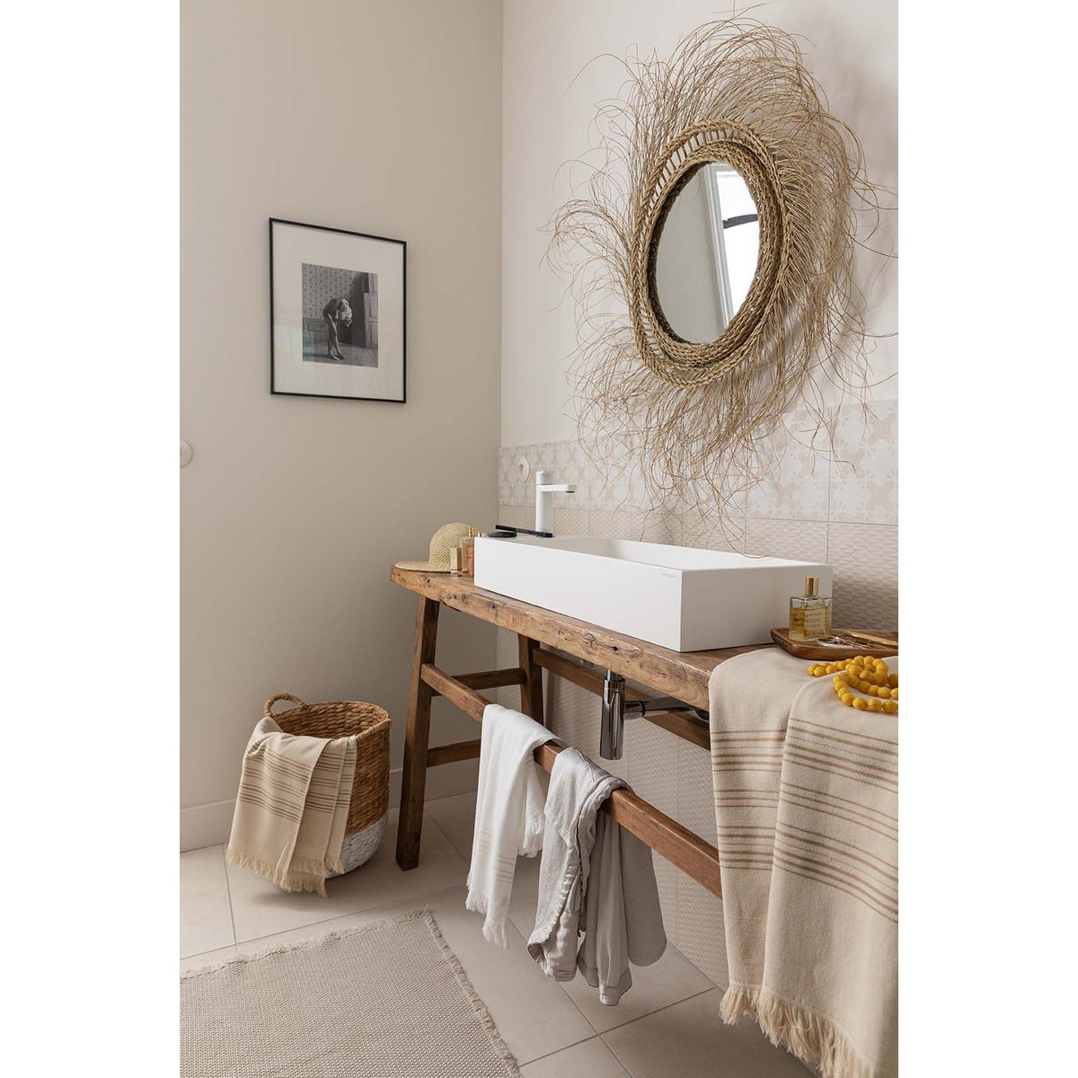 Drap de hammam Cancun Lin en coton 90 × 180 cm