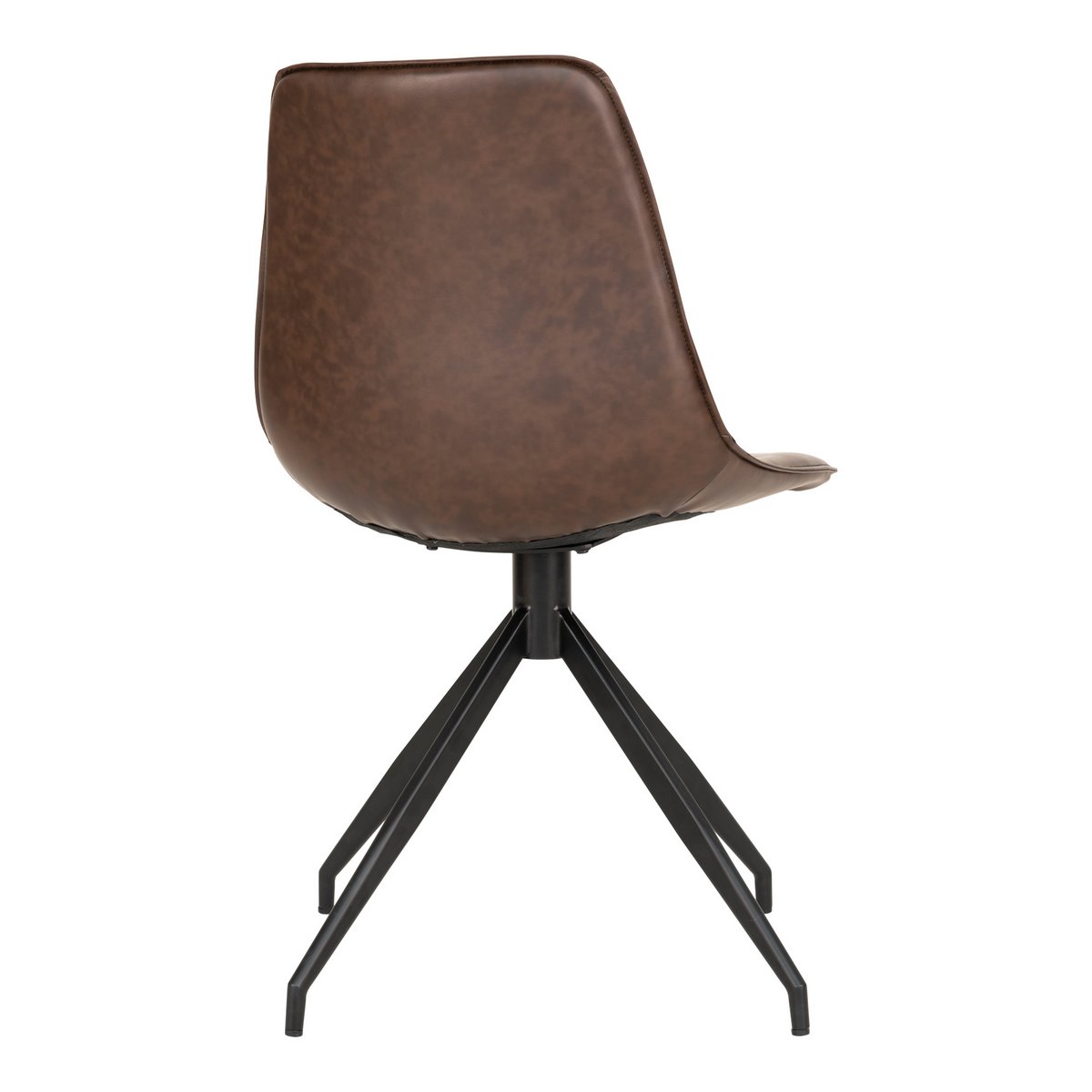 Chaise de salle à manger Monaco pivotante – Cuir PU marron foncé (lot de 2)