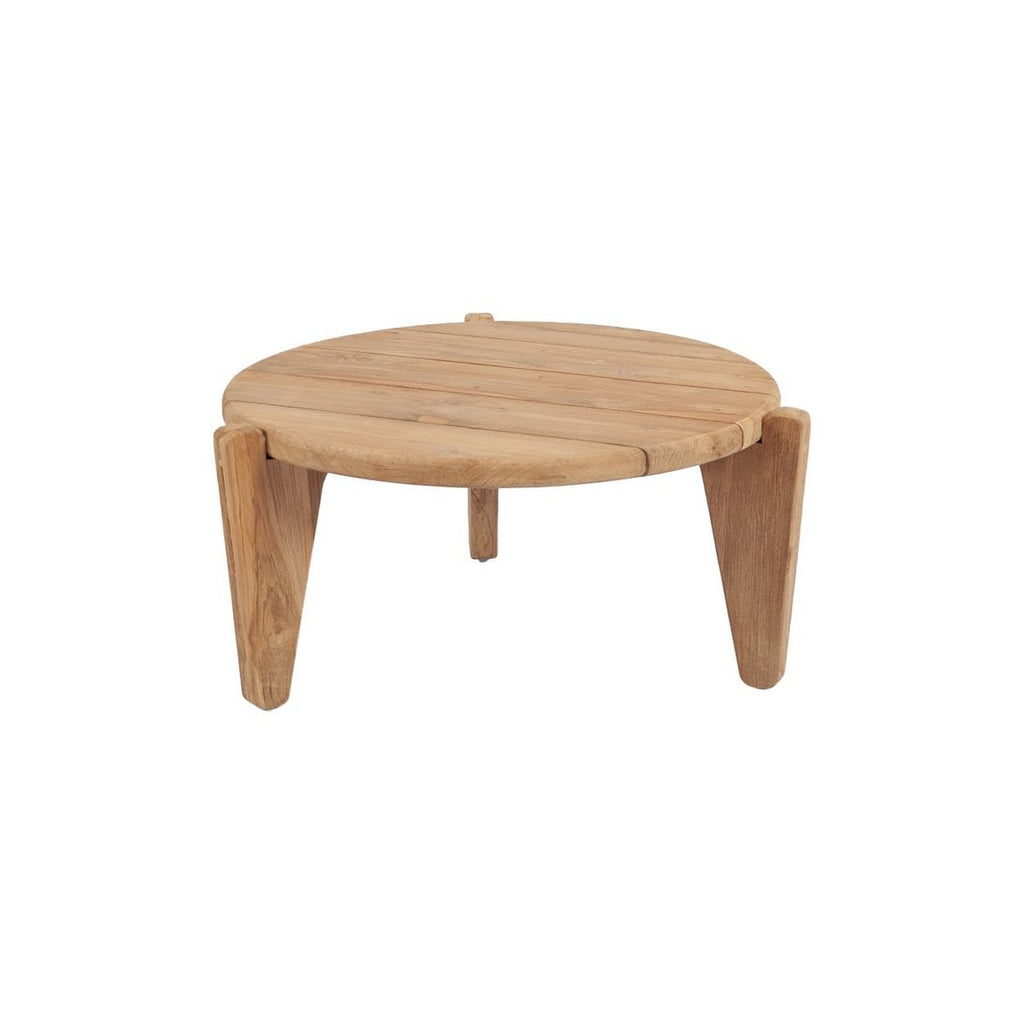 Table basse d’extérieur Seseh en teck récupéré Ø 50 cm
