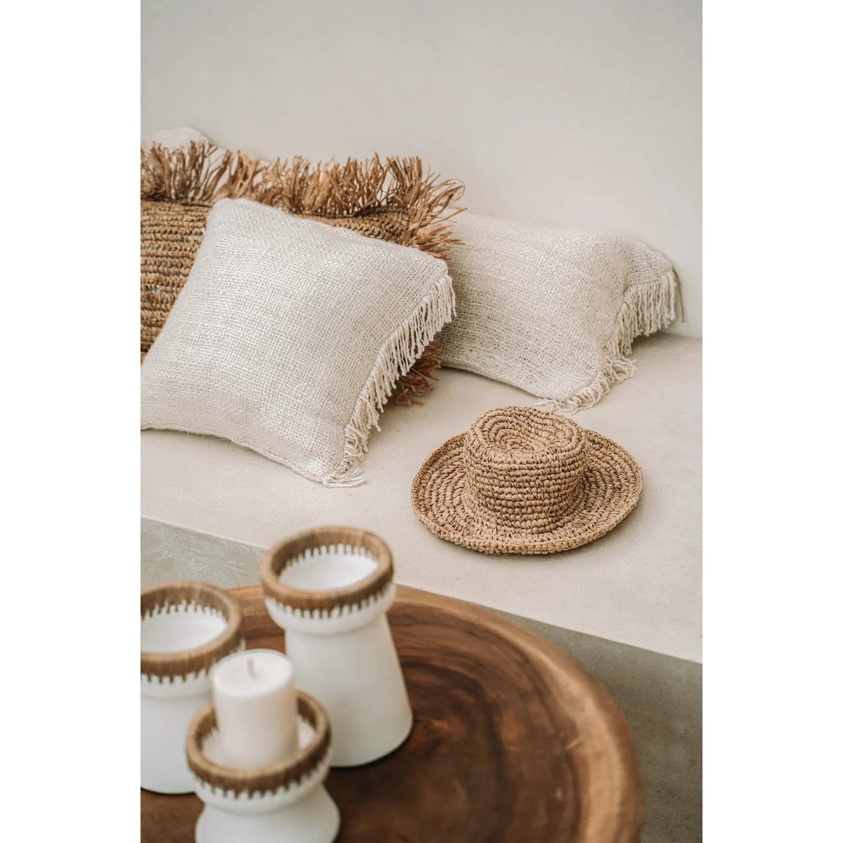 Housse de coussin en coton Oh My Gee – Crème – 40×40cm | Bazar Bizar