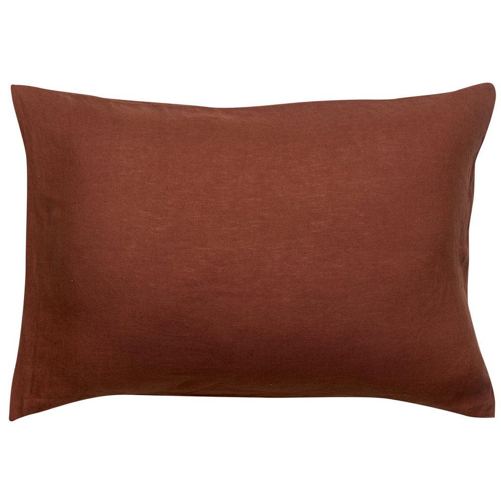 Taie d’oreiller Zeff Caramel en lin stonewashed 50 × 75 cm