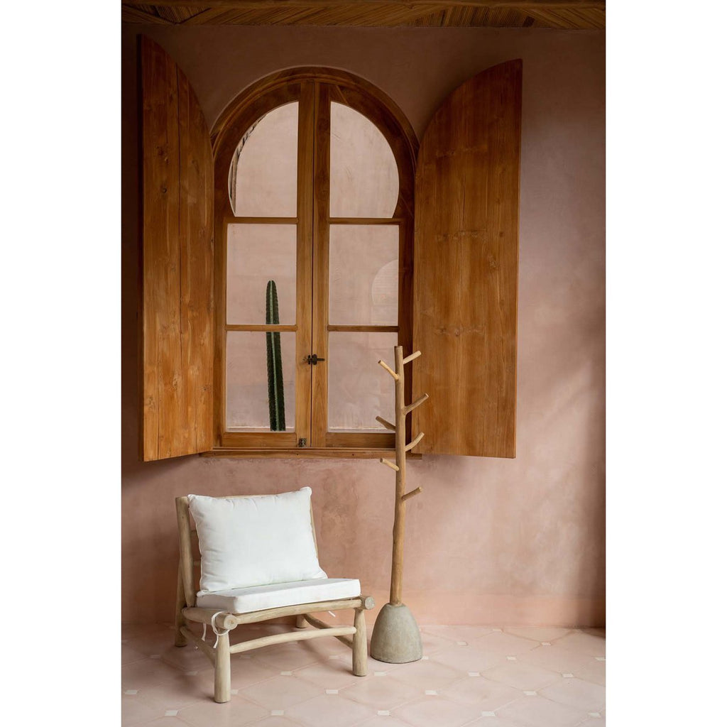 Porte-manteau en béton et teck – Naturel | Bazar Bizar