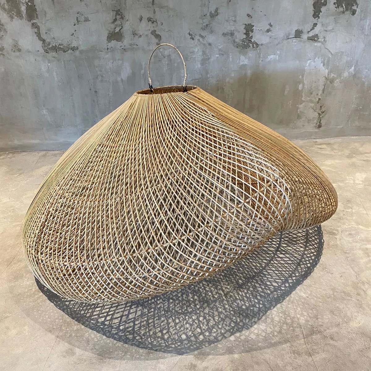 Abat-jour suspension Nuage XXL en rotin naturel – 127 cm