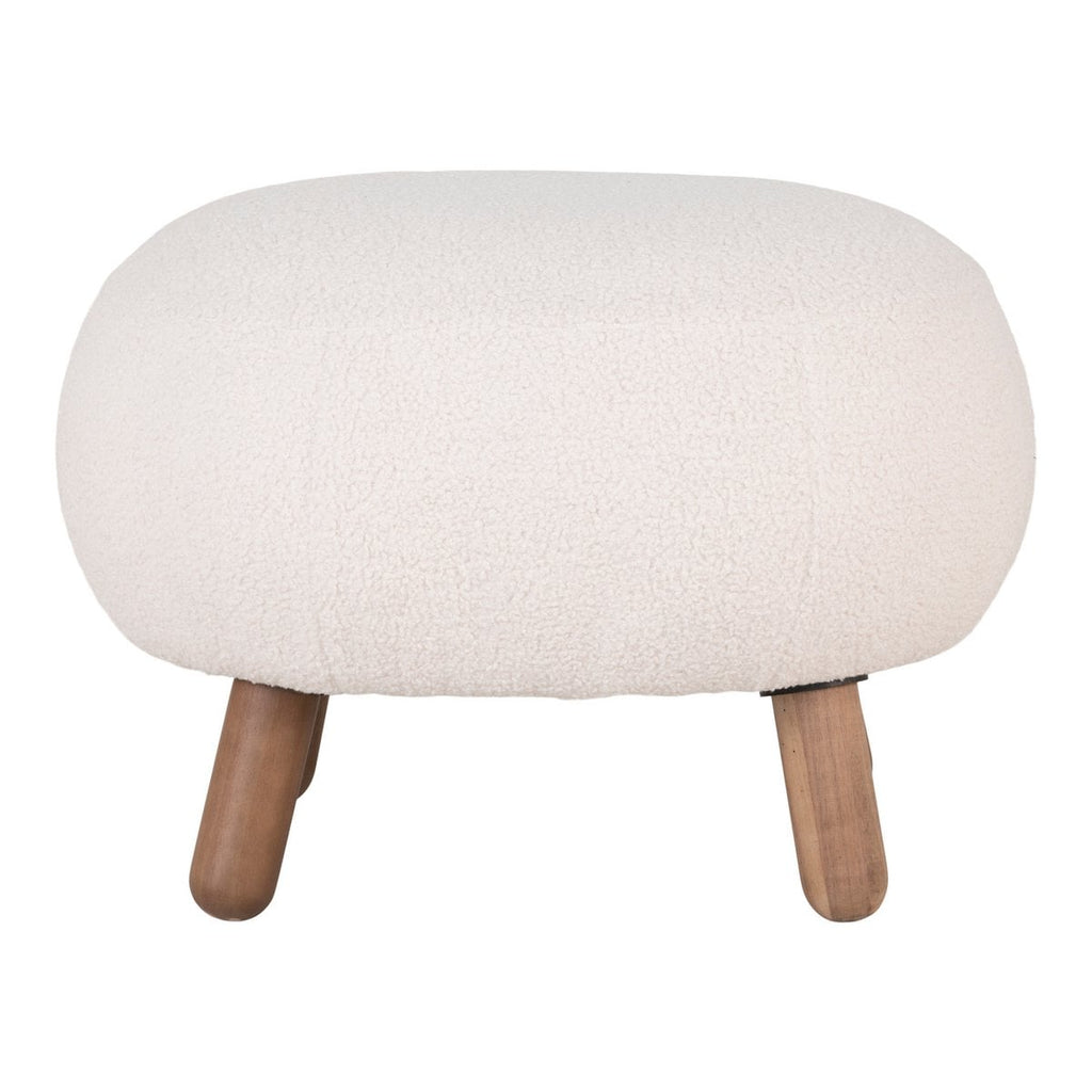 Repose-pieds Savona - Blanc, Polyester/Hévéa/Pin, 60x50x37 cm