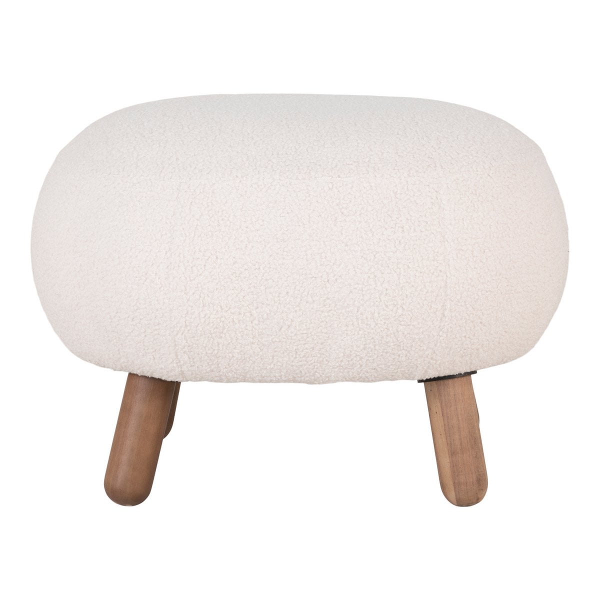 Repose-pieds Savona - Blanc, Polyester/Hévéa/Pin, 60x50x37 cm