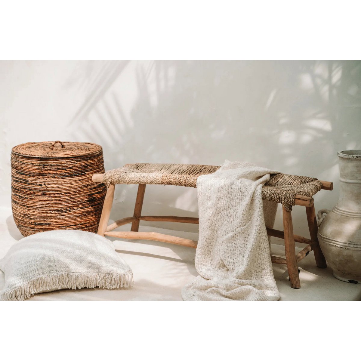 Housse de coussin en coton Oh My Gee – Crème – 60×60cm | Bazar Bizar