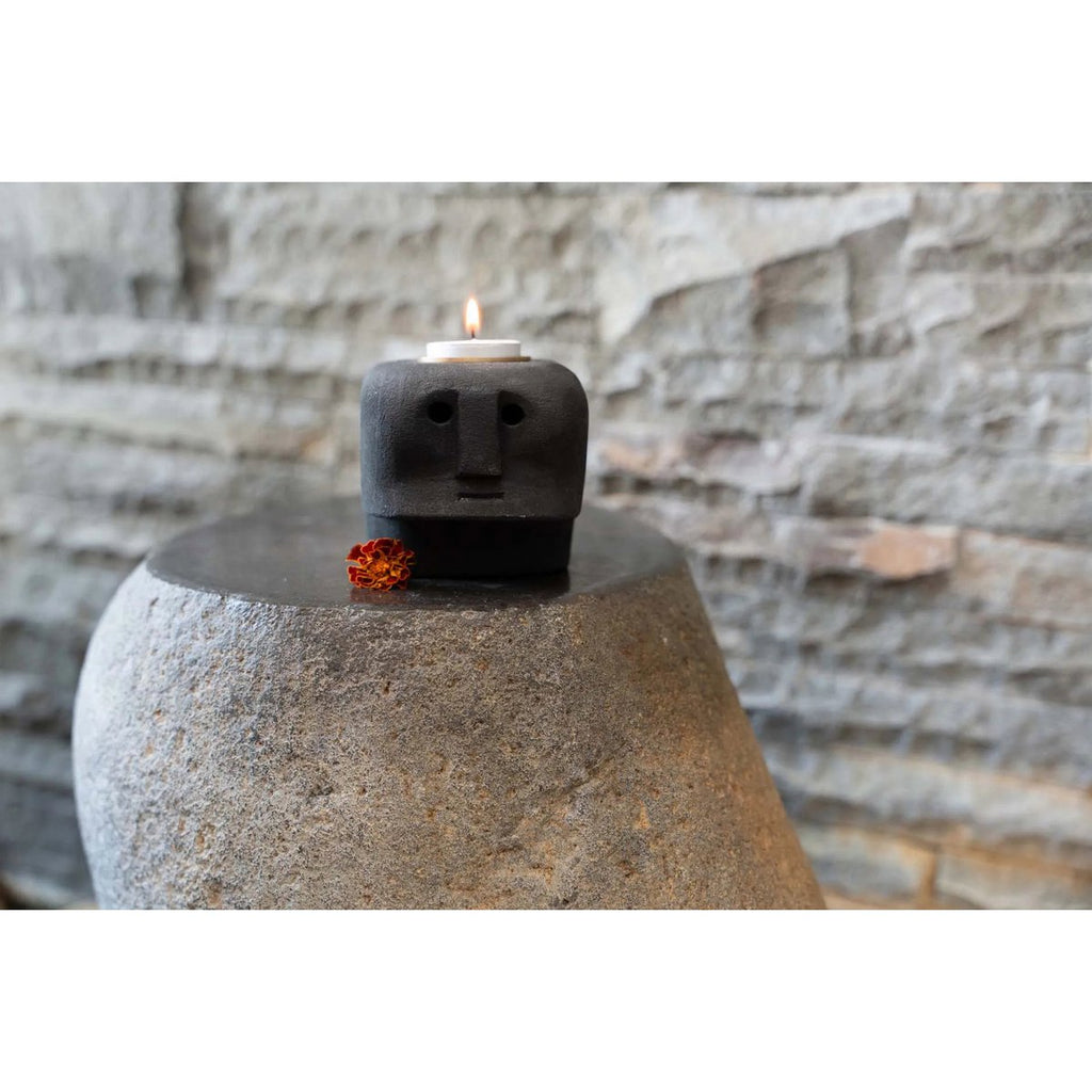 Bougeoir Sumba Stone - Pierre Sculptée