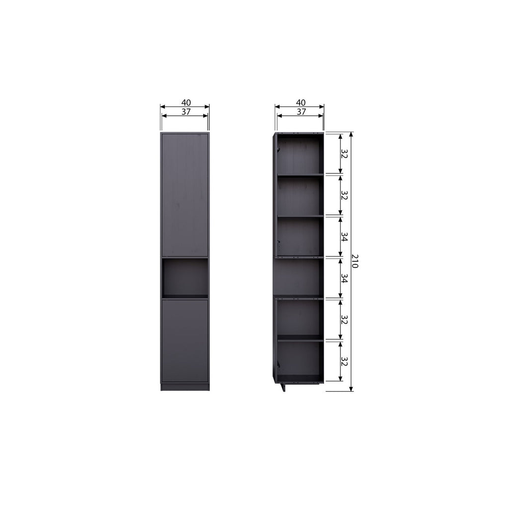 FINCA ARMOIRE DE RANGEMENT 40 CM BOIS PROFOND NOIR [fsc]