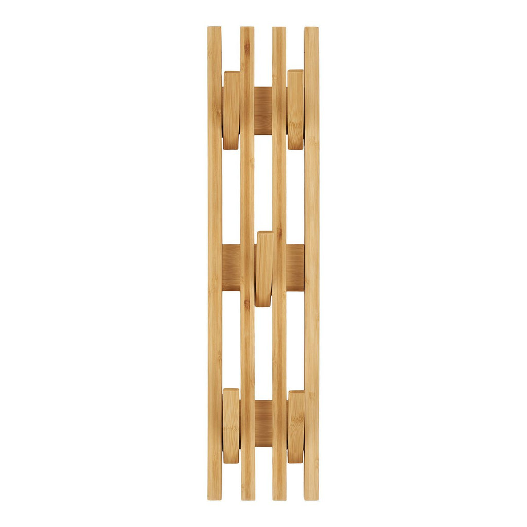 Porte-manteau Mural en Bambou Naturel - 9,5x60 cm