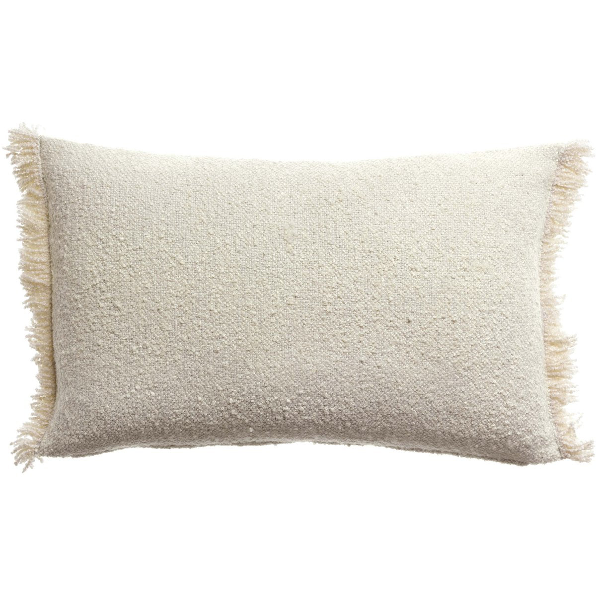 Coussin chiné Jane Perle bouclette à franges 30 × 50 cm
