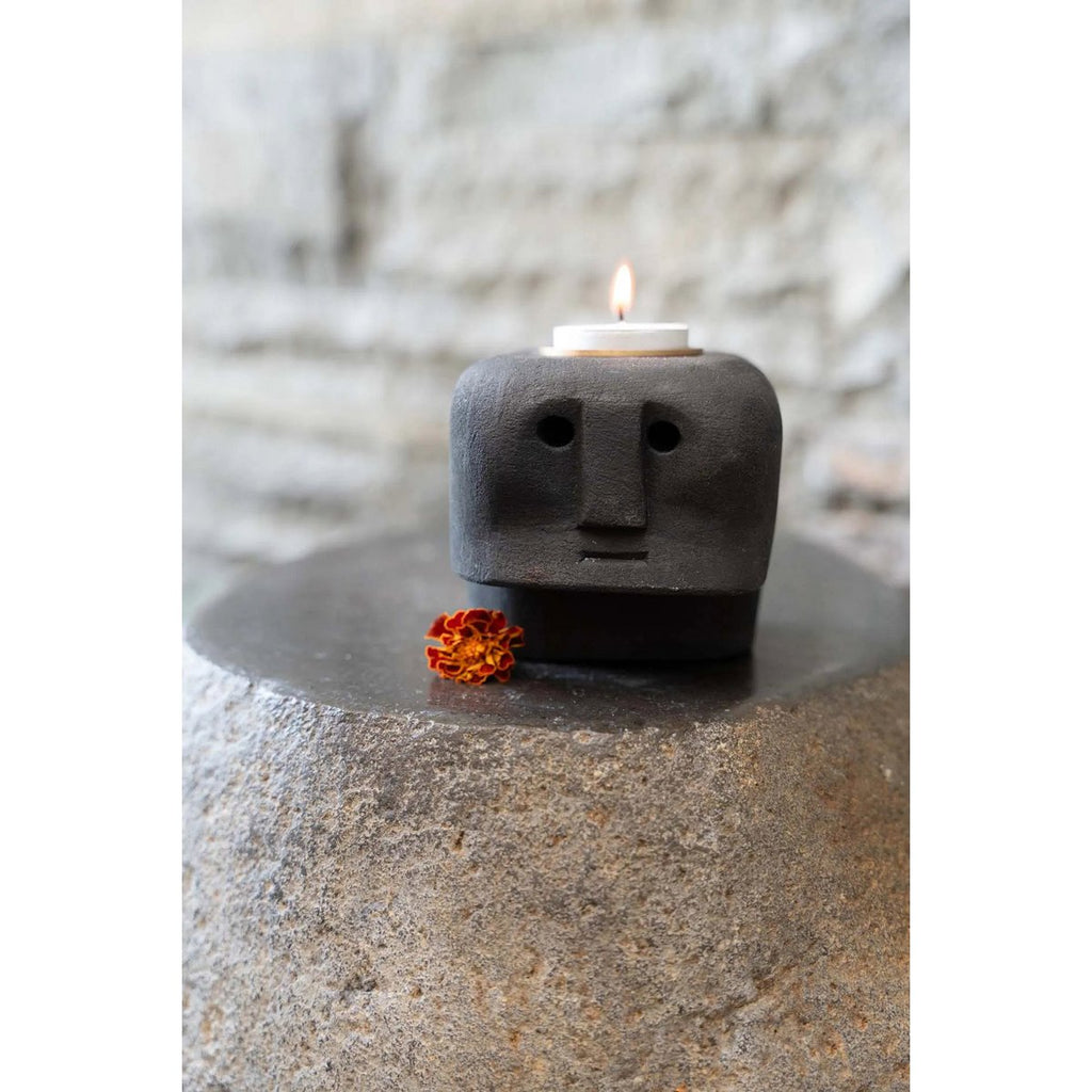 Bougeoir Sumba Stone - Pierre Sculptée