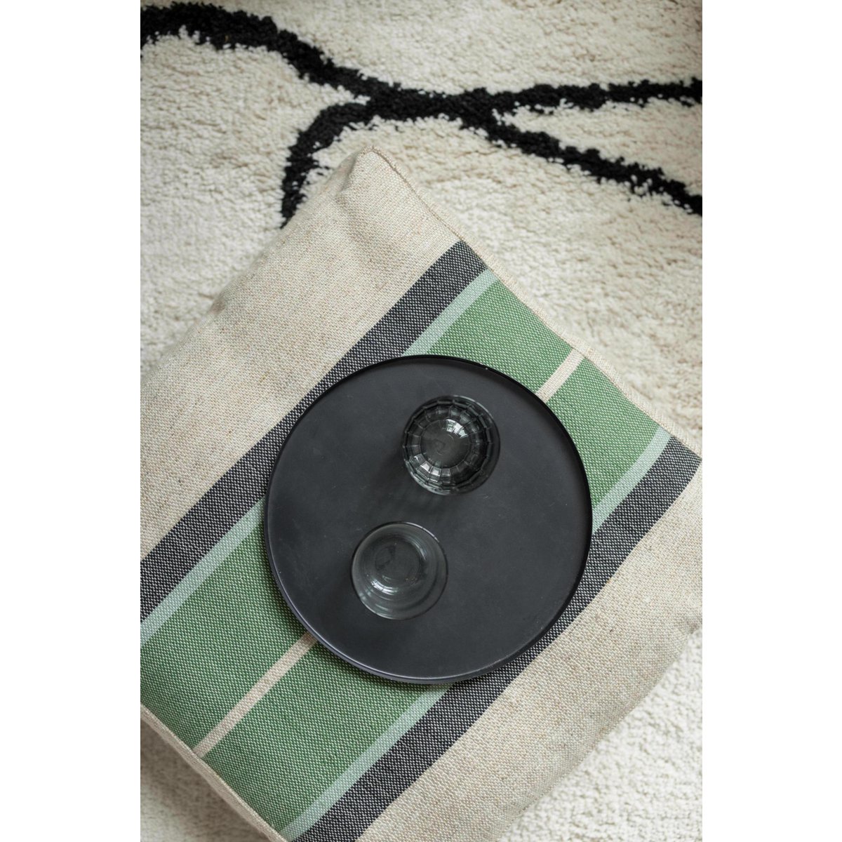 Coussin de sol Gatsby Eucalyptus PET recyclé 55 × 55 × 10 cm