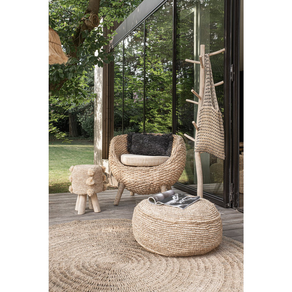 Pouf en raphia Flores – Naturel | Bazar Bizar