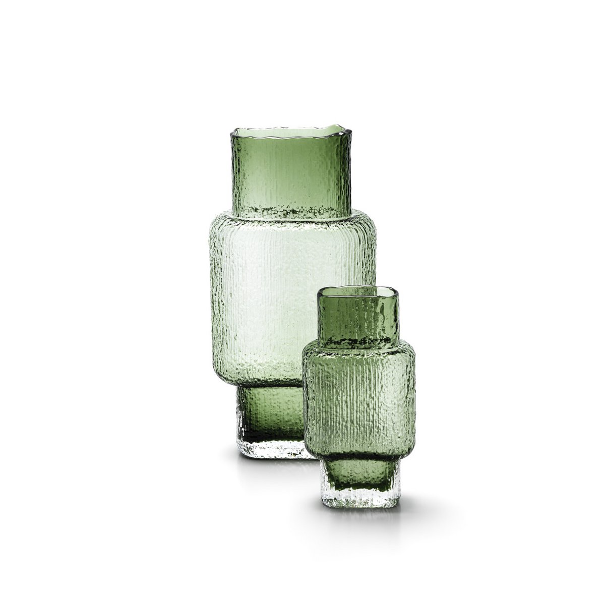 Vase Vintage vert L en verre recyclé – 34 cm