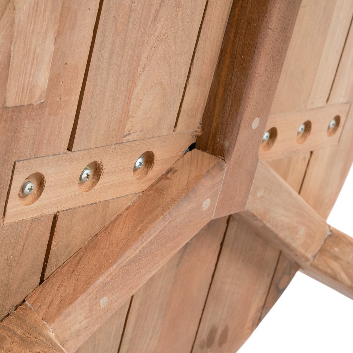 Table basse d’extérieur Seseh en teck récupéré Ø 50 cm