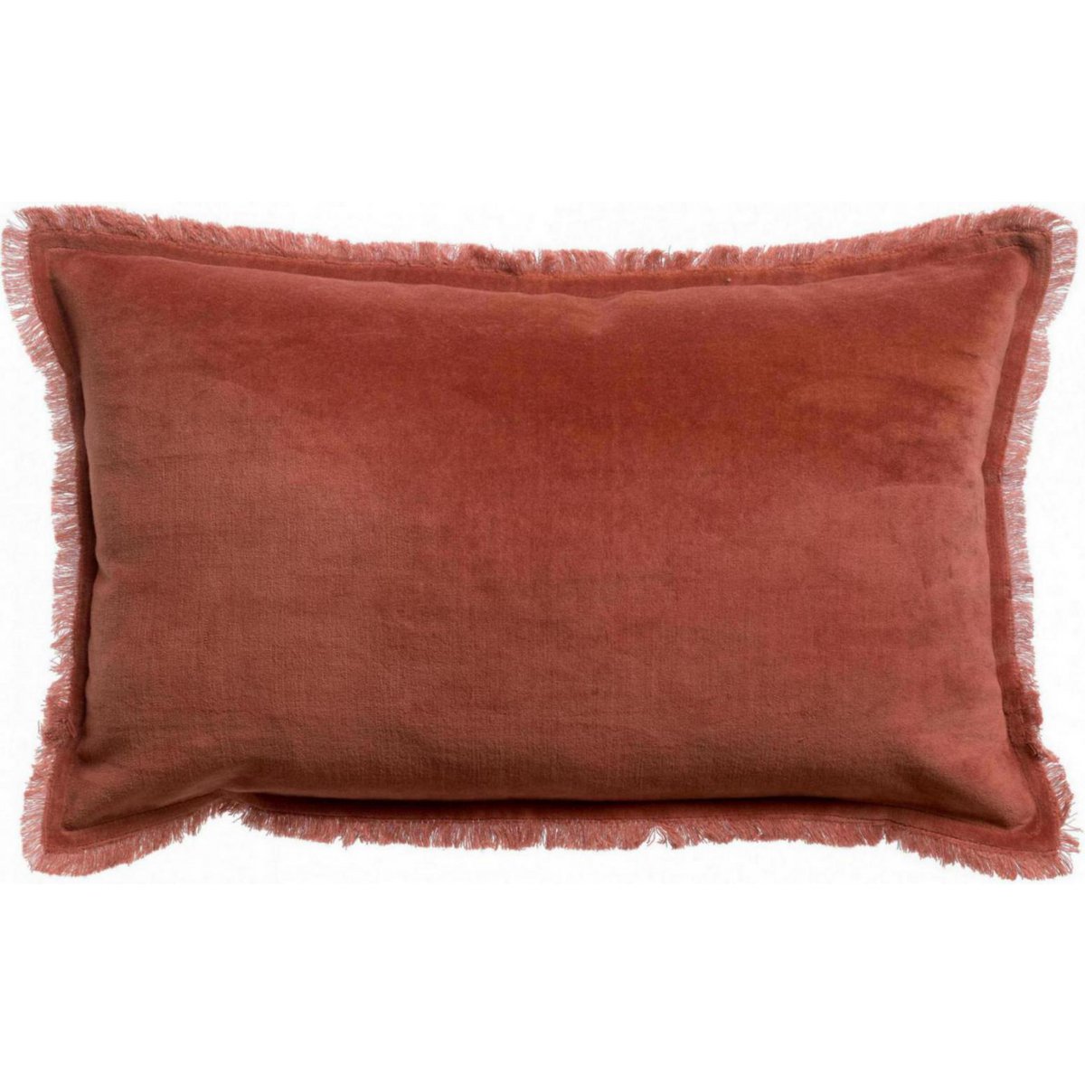 Coussin uni Fara Sienne en velours 30 × 50 cm