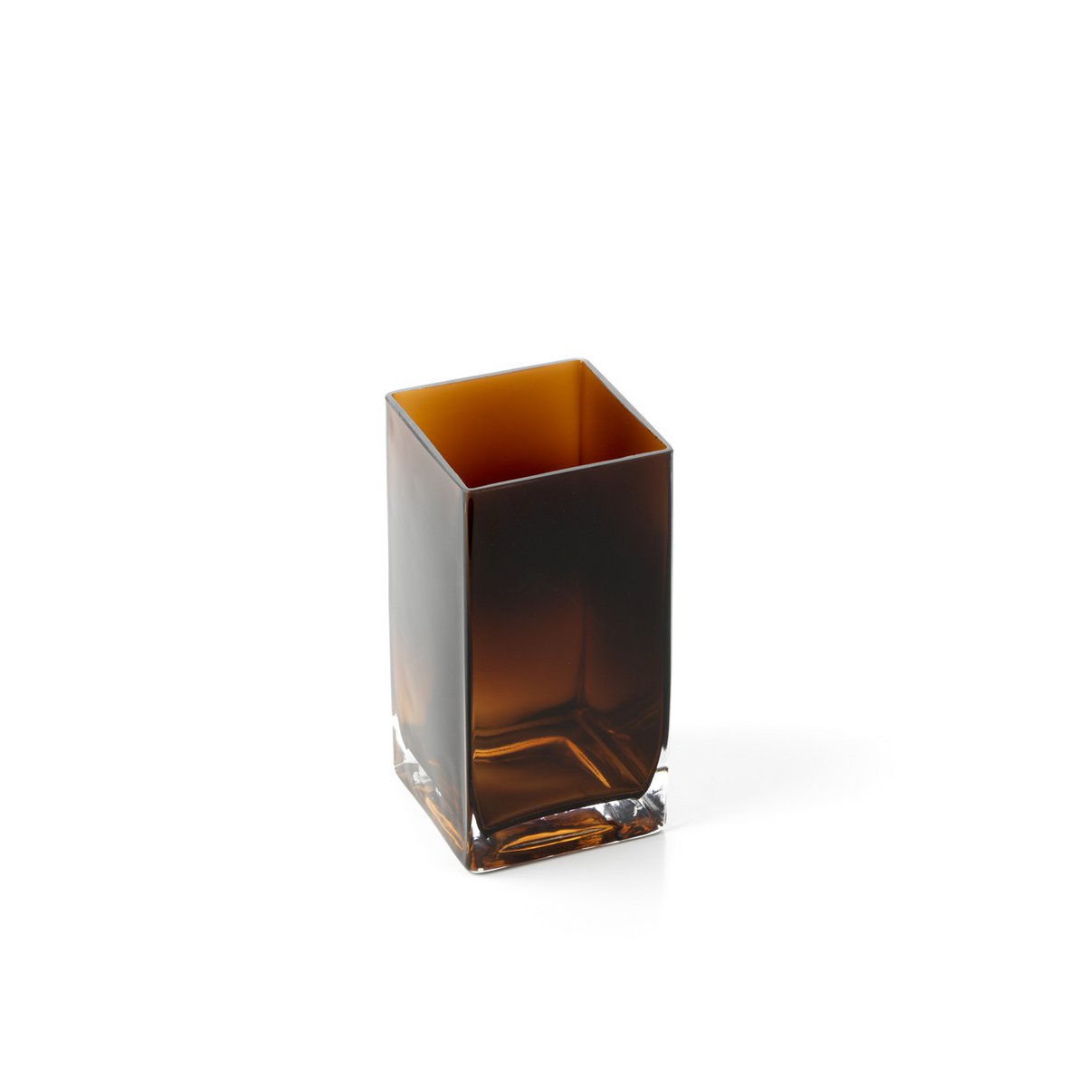 Vase cuböide en verre recyclé Ambre – S | Bazar Bizar