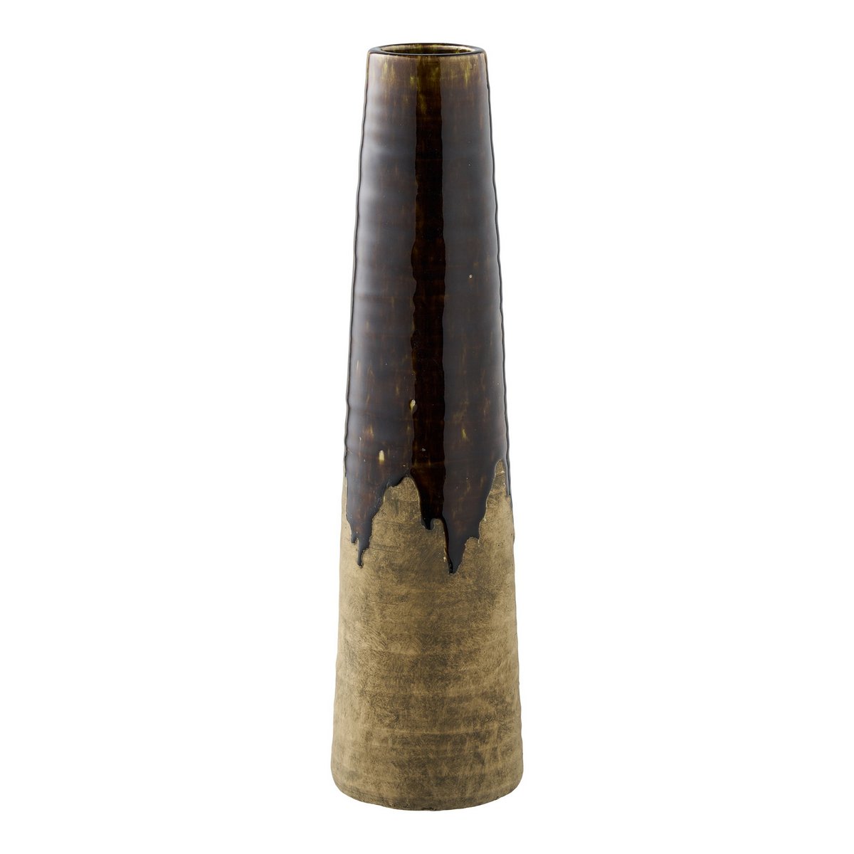 Vase en céramique marron – Ø12,5x48 cm