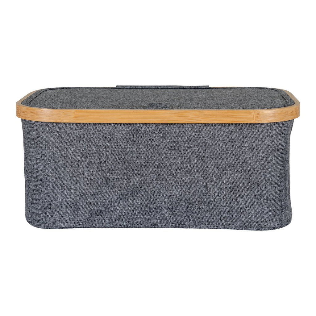 Panier Noto - Gris Foncé, Bambou/Polyester, 38x26x16 cm