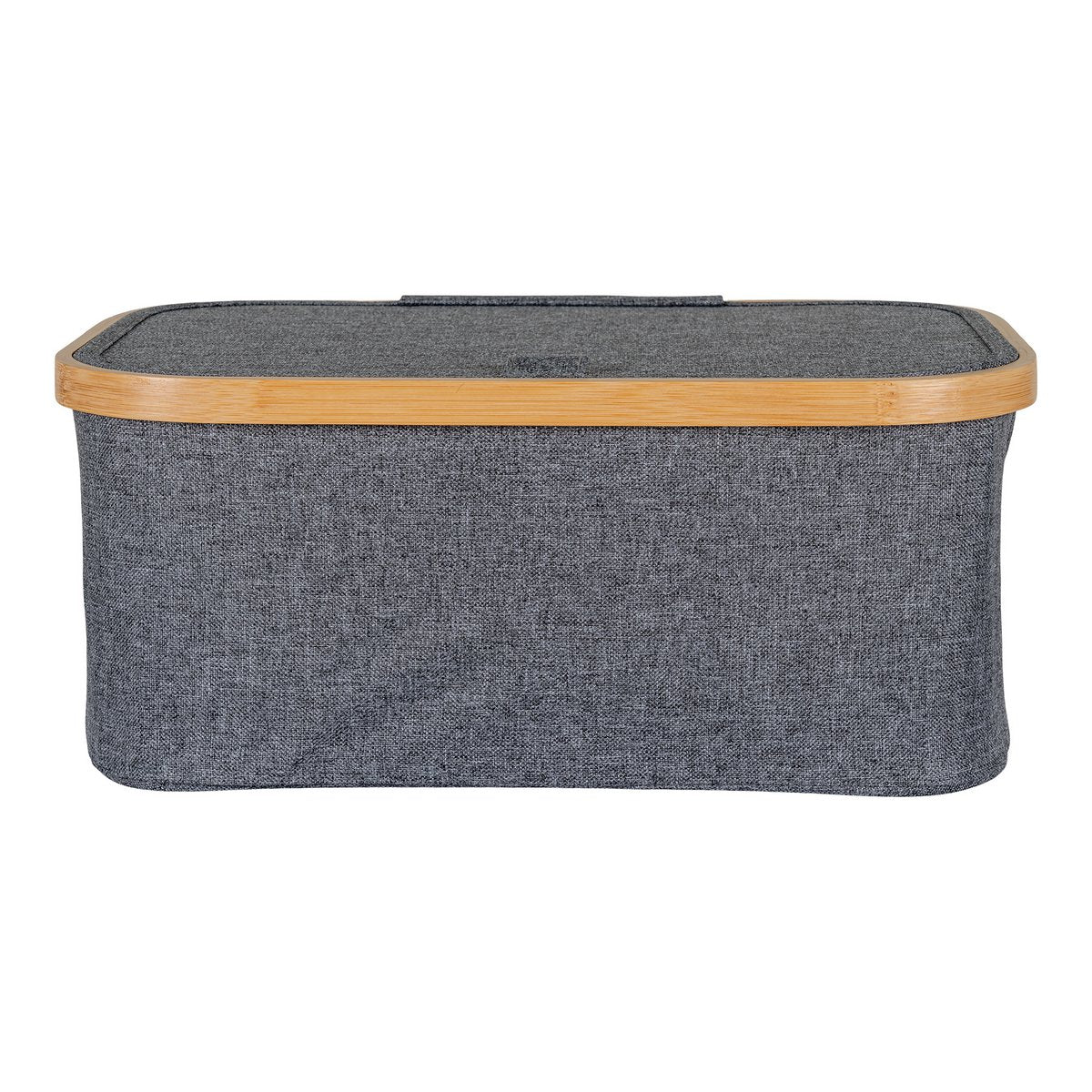 Panier Noto - Gris Foncé, Bambou/Polyester, 38x26x16 cm