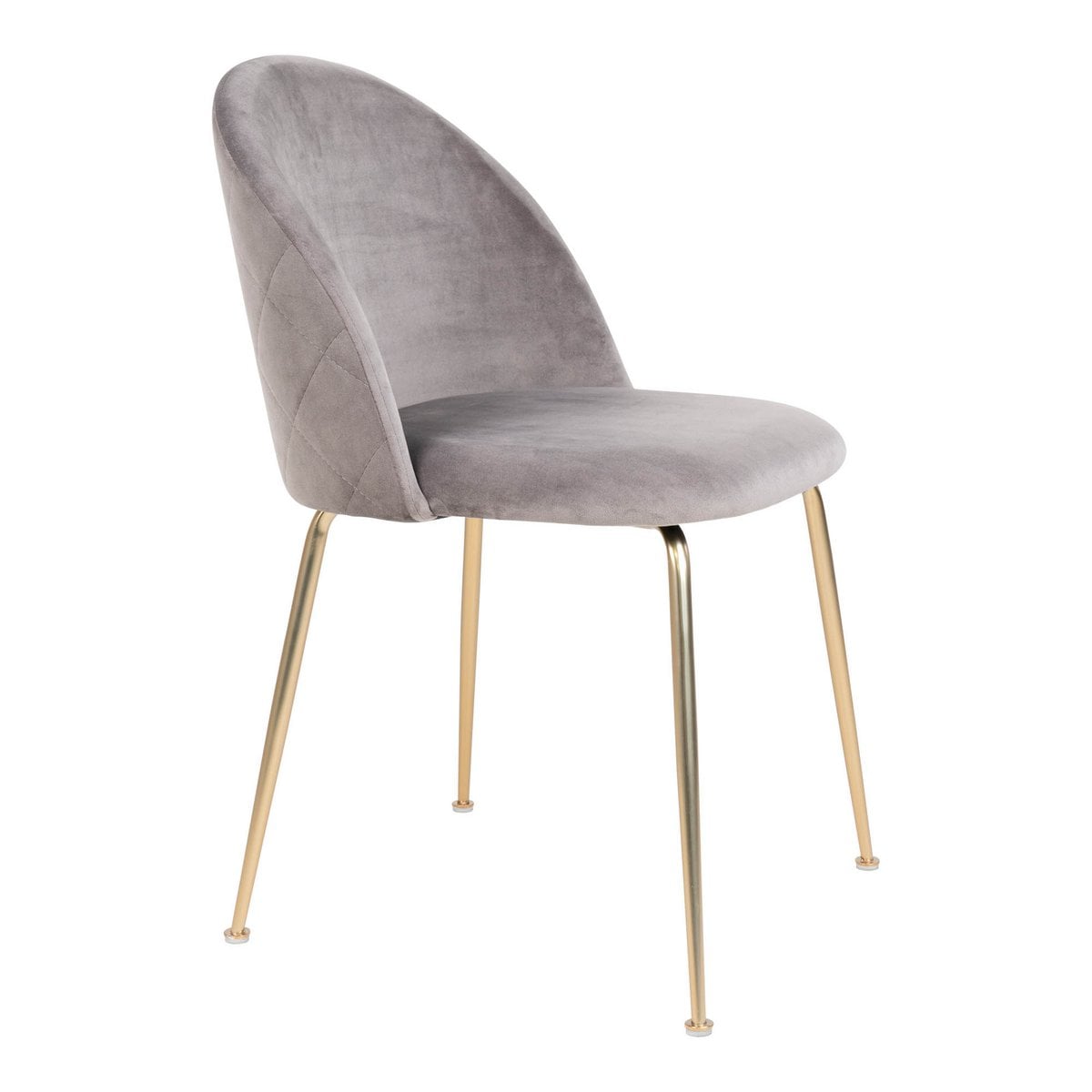 Chaise de salle à manger Geneve - Velours, Acier, Gris - Lot de 2