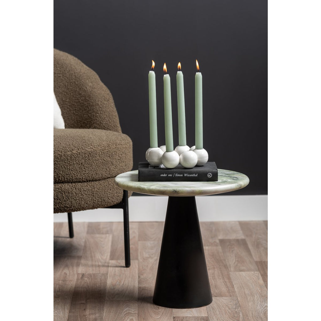 Table d'Appoint Force Marbre Vert et Manguier