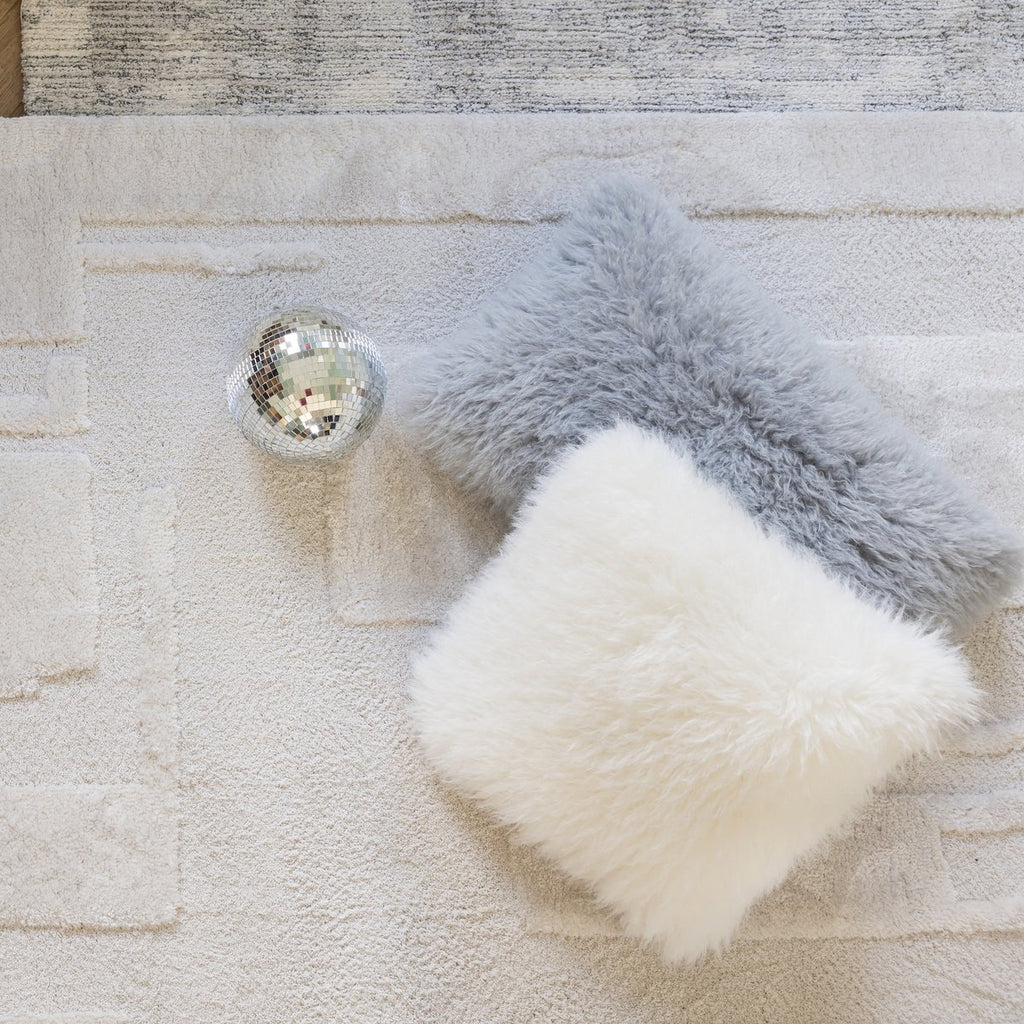 Coussin Betani Neige carré 45 × 45 cm