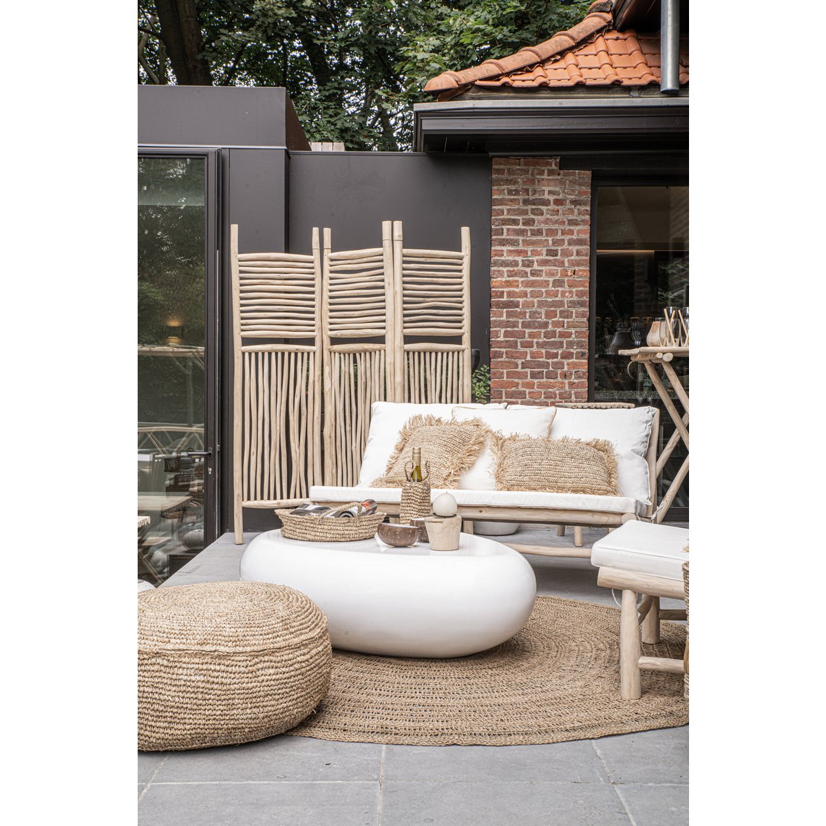 Pouf en raphia Flores – Naturel | Bazar Bizar