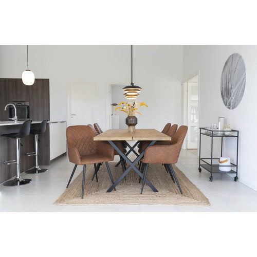 Chaise de salle à manger Harbo – PU, acier, marron – Lot de 2