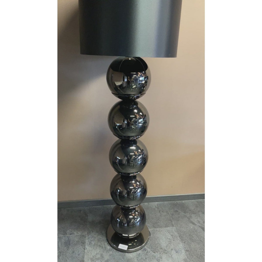 Lampadaire XL à 5 sphères – Anthracite et abat-jour noir