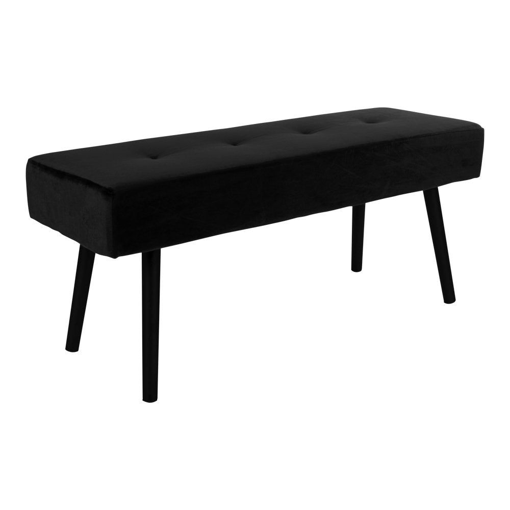 Banc Skiby – Velours noir & pieds métal