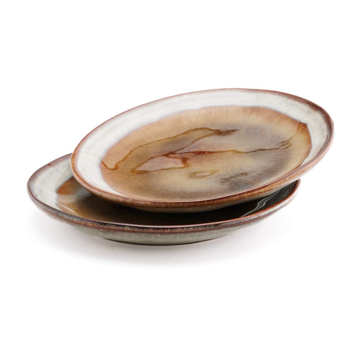 Assiette apéritif en grès Comporta – Glaçure Craquellée | Bazar Bizar