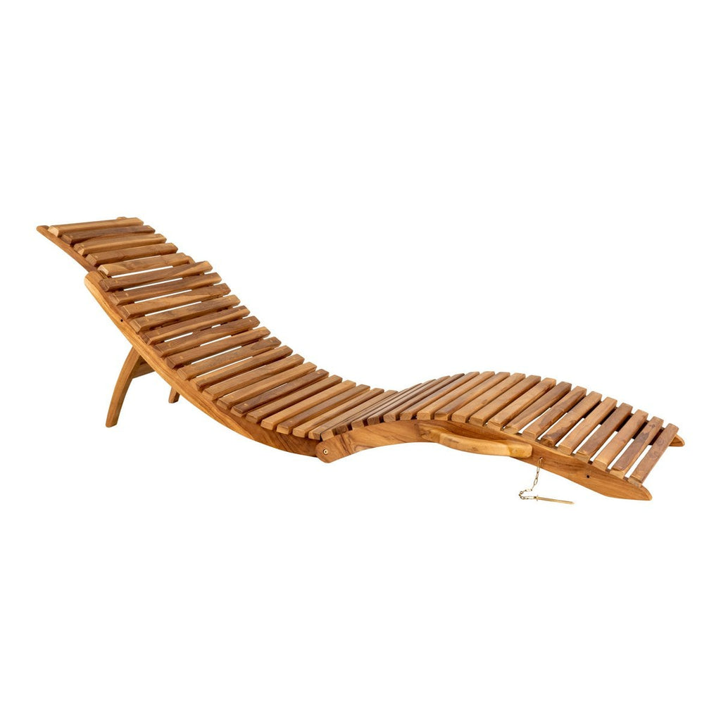 Chaise Longue Arrieta - Teck Naturel, 160x50x25 cm