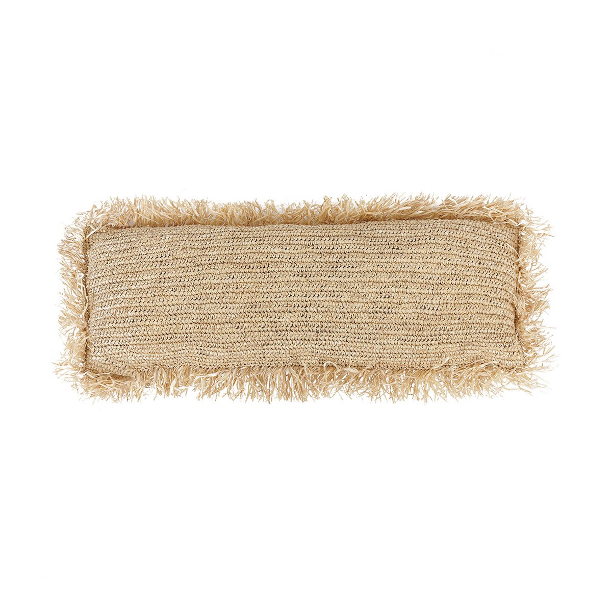 Housse de coussin traversin en raphia – Naturel – 35×100cm | Bazar Bizar