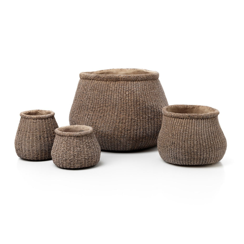 Jardinière en béton effet tressé Faux-Puff - Marron - XL